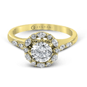 Bague de fiançailles ZR908 en or 14 carats avec diamants