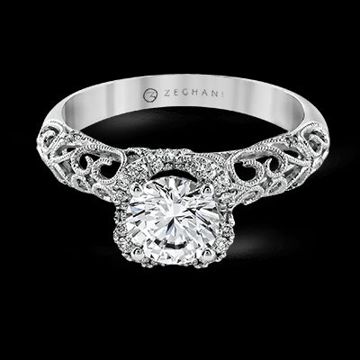 ZR914 Engagement Ring in 14k Gold with Diamonds