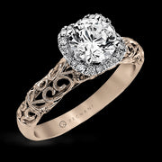 ZR914 Engagement Ring in 14k Gold with Diamonds