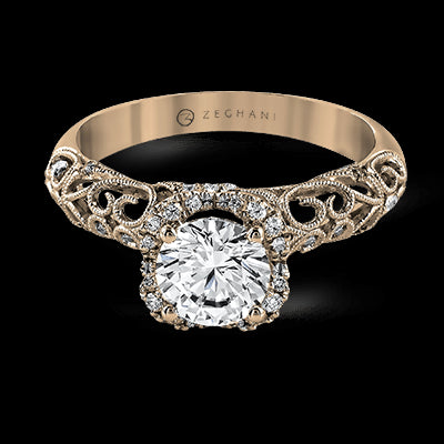 ZR914 Engagement Ring in 14k Gold with Diamonds