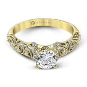 Bague de fiançailles ZR916 en or 14 carats avec diamants