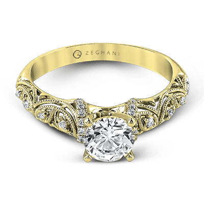 ZR916 Engagement Ring in 14k Gold with Diamonds