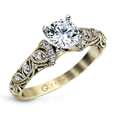 Bague de fiançailles ZR916 en or 14 carats avec diamants