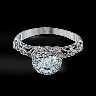 ZR924 Engagement Ring in 14k Gold with Diamonds
