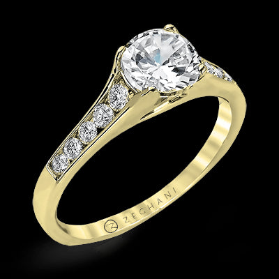 ZR969 Engagement Ring in 14k Gold with Diamonds