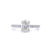 Canadian Oval Diamond Solitaire with Diamond Accented Band