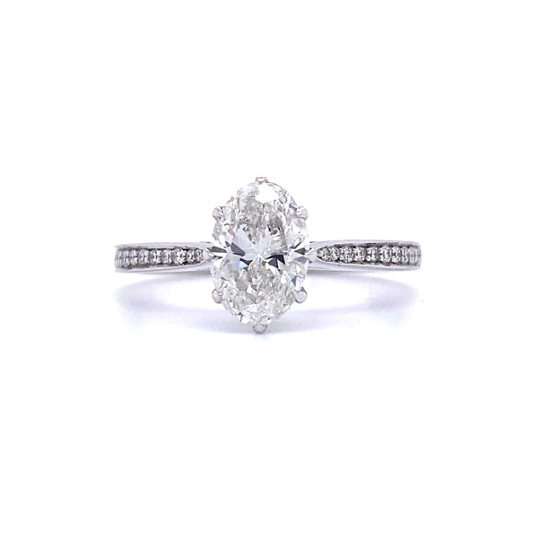 Canadian Oval Diamond Solitaire with Accented Band