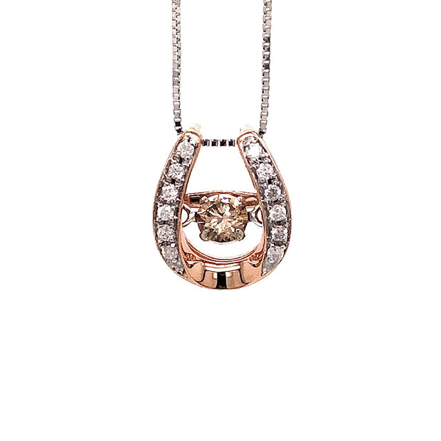 Rose and White Gold Brown Diamond Pendant