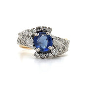 Vintage-Inspired Oval Sapphire and Diamond Ring