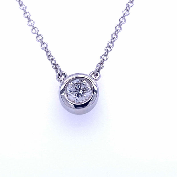 Bezel Set Round Diamond Necklace