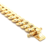 Yellow Gold Cuban Chain Bracelet