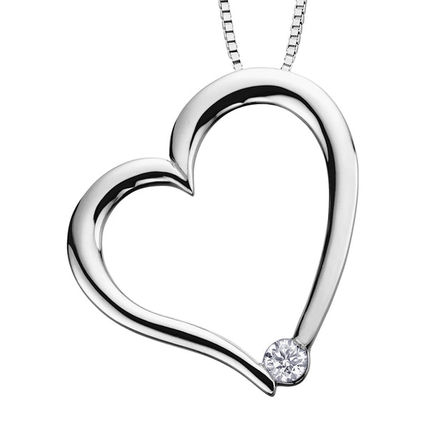 Gold and Canadian Diamond Heart Pendant