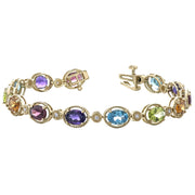 Rainbow Gemstone and Diamond Bracelet