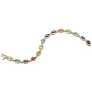 Rainbow Gemstone and Diamond Bracelet