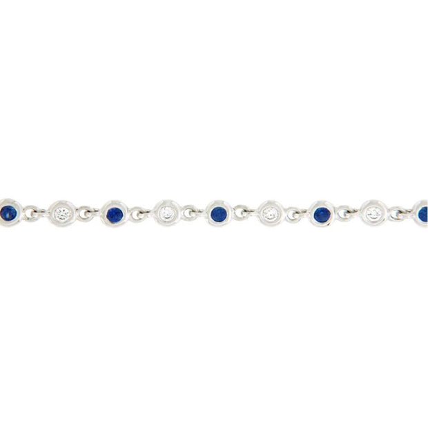 Bezel Set Diamond and Sapphire Bracelet
