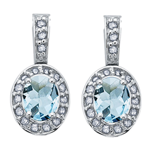 Birthstone and Diamond Drop Earrings