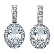 Birthstone and Diamond Drop Earrings