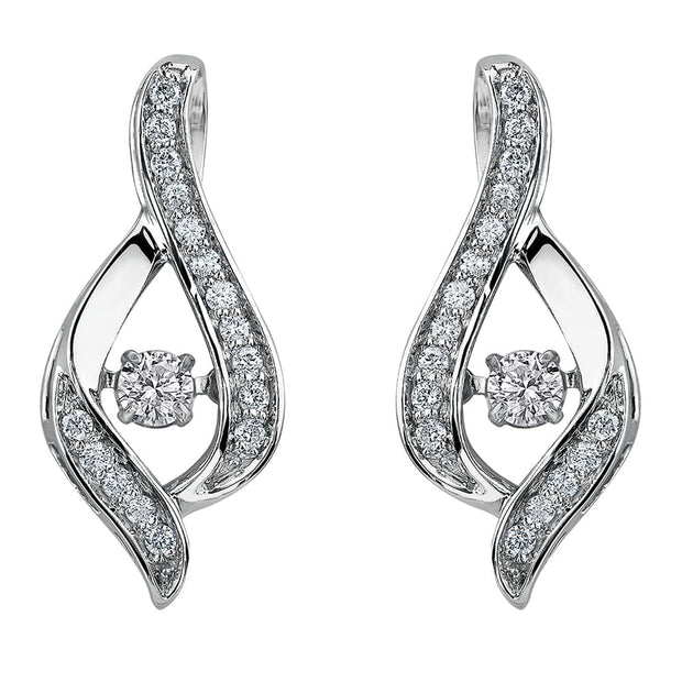 White Gold Pulse Diamond Earrings