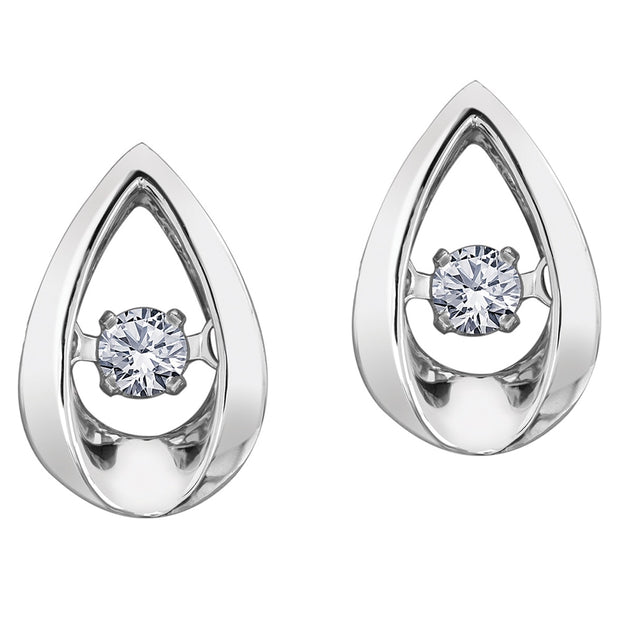 Tear Drop Pulse Diamond Earrings