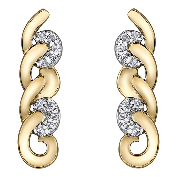 Diamond and Gold Loop Earrings