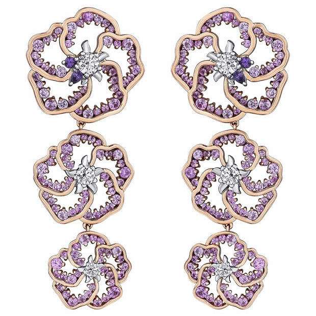 Canadian Diamond Wildflower Earrings with Gemstones