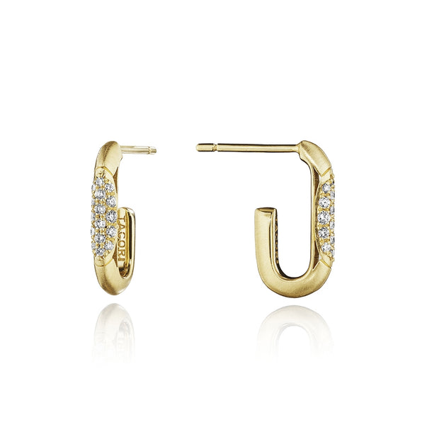 Tacori Single Link Gold and Diamond Earrings