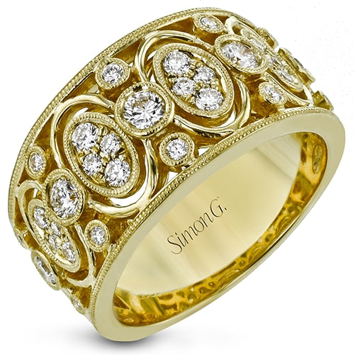 Simon G Yellow Gold and Diamond Right Hand Ring