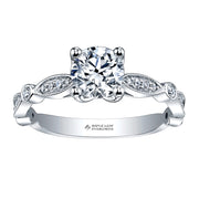 Round Canadian Diamond Ring with Milgrain Detail