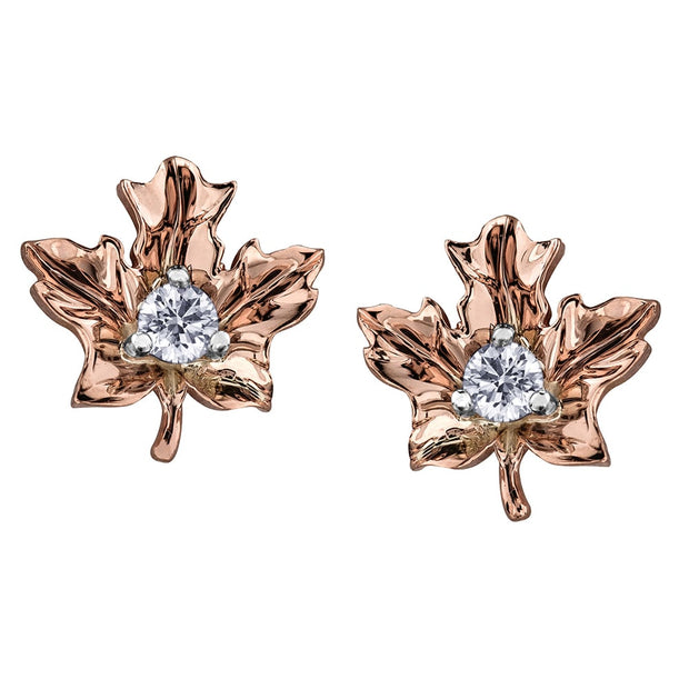 Canadian Diamond Leaf Earrings