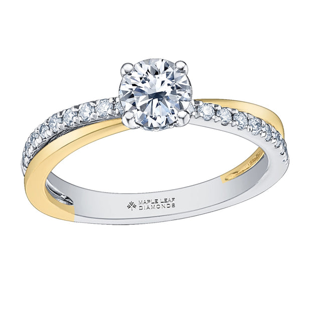 Two Tone Canadian Diamond Engagement Ring