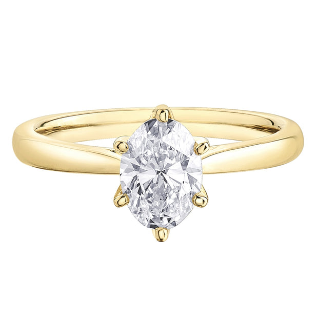 Canadian Oval Diamond Six-Claw Engagement Ring