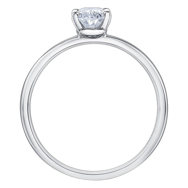 Classic Canadian Oval Diamond Solitaire Engagement Ring