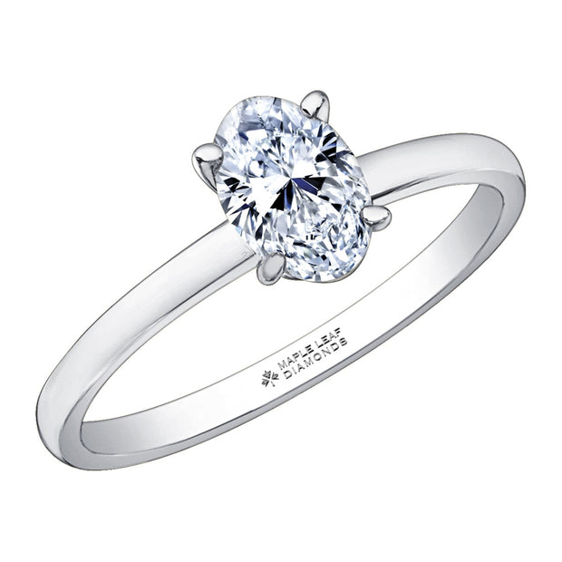Classic Canadian Oval Diamond Solitaire Engagement Ring