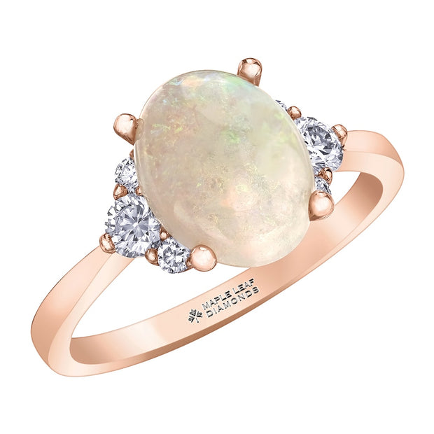 Unique Opal and Diamond Ring