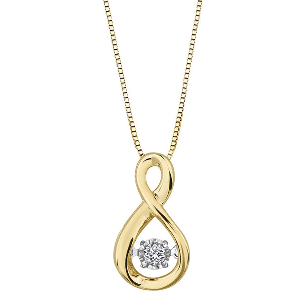 Yellow Gold and Diamond Infinity Pulse Pendant