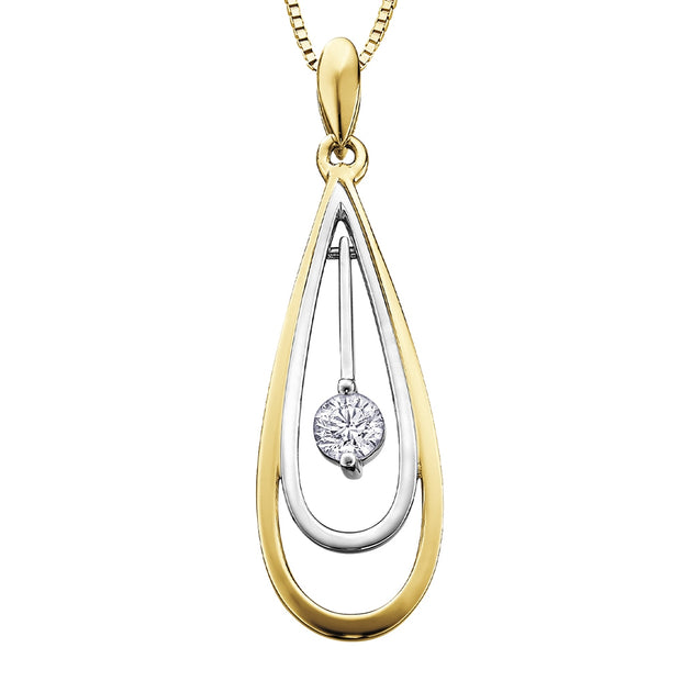 Canadian Diamond Pendant in Two-Tone Gold