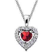 Birthstone and Diamond Heart Pendant