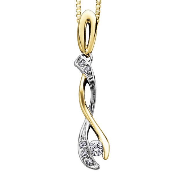 Canadian Diamond and Two-Tone Gold Twist Pendant
