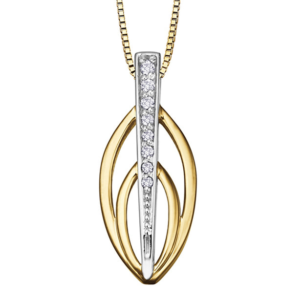 Leaf-Inspired Diamond and Gold Pendant