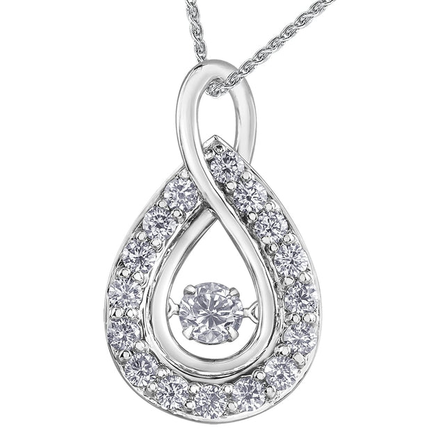 Diamond Tear-Drop Pulse Pendant