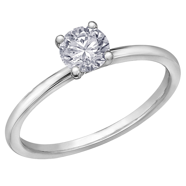 White Gold and Canadian Diamond Solitaire Ring