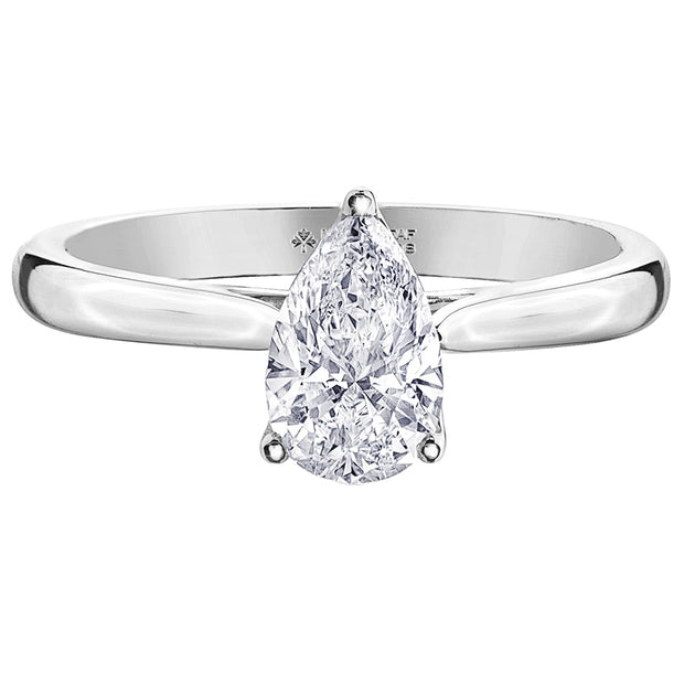 Classic Canadian Pear Solitaire Diamond Ring