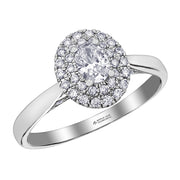 Oval Canadian Diamond Ring With Double Halo
