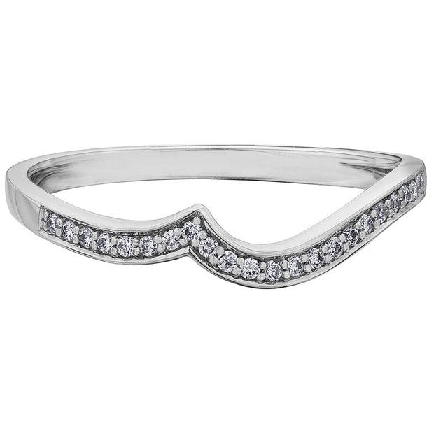 Diamond and White Gold Wave Band