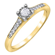 Round Diamond Ring with Channel Set Accents