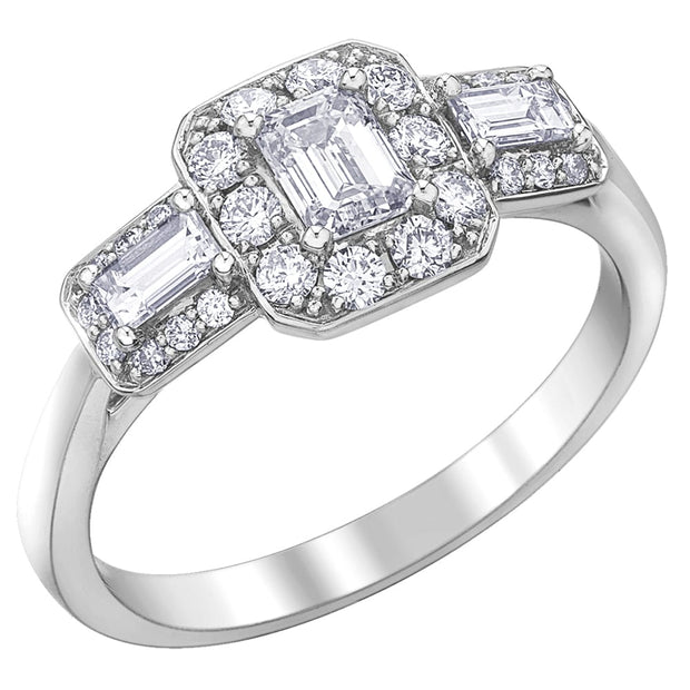 Vintage Inspired Emerald Cut Diamond Ring
