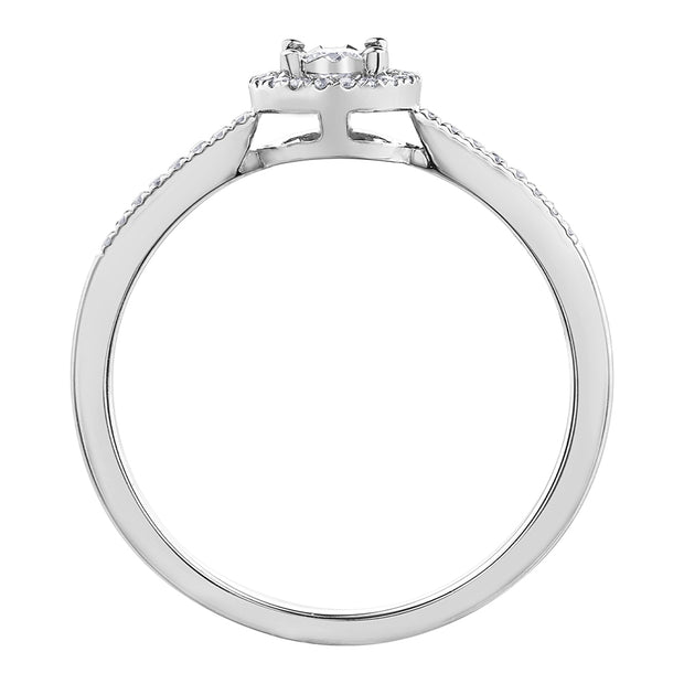 Round Diamond Ring with Halo Detailing