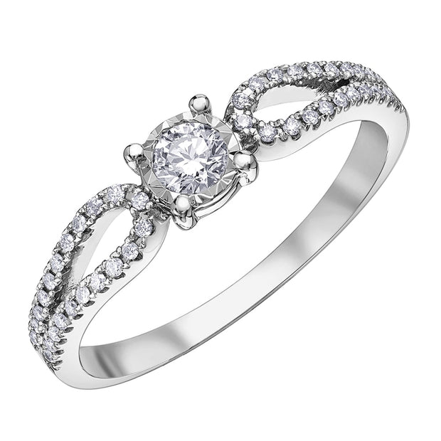 Accented Round Cut Diamond Ring