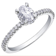Canadian Oval Diamond Ring with Accented Band