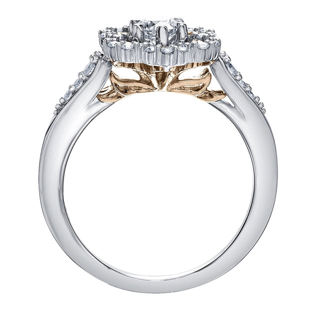 Floral-Inspired Canadian Diamond Two-Tone Ring